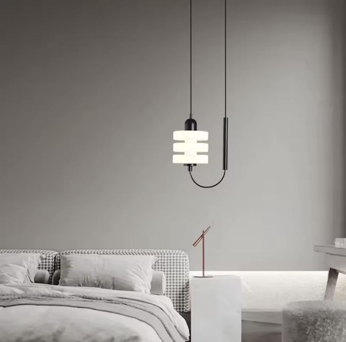 Lampa wisząca designerska biało-czarna