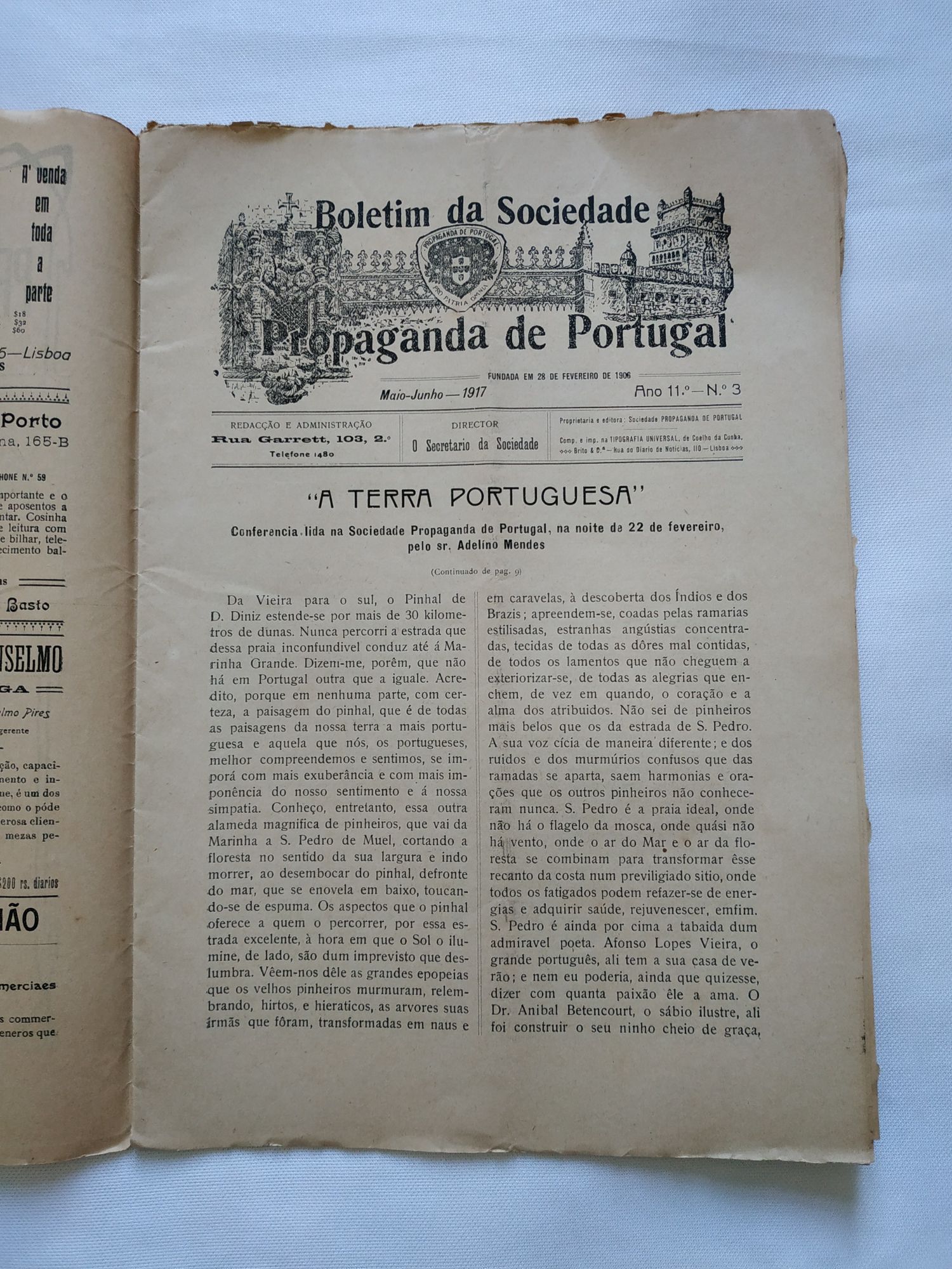 Revista de 1917 Propaganda de Portugal - Boletim da Sociedade