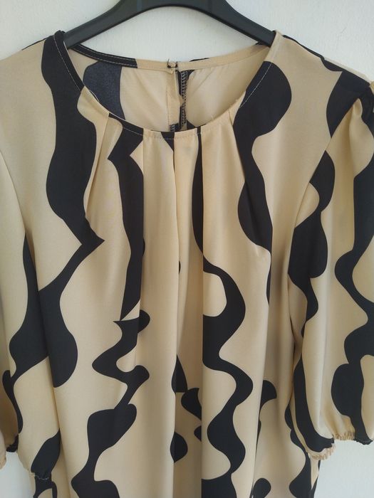 Blusa creme drapeada, elegante e fluida - Tamanho XXL - Nova!