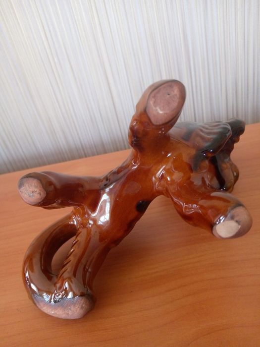 Статуэтка льва из серии "Дивные звери". Васильковская майолика