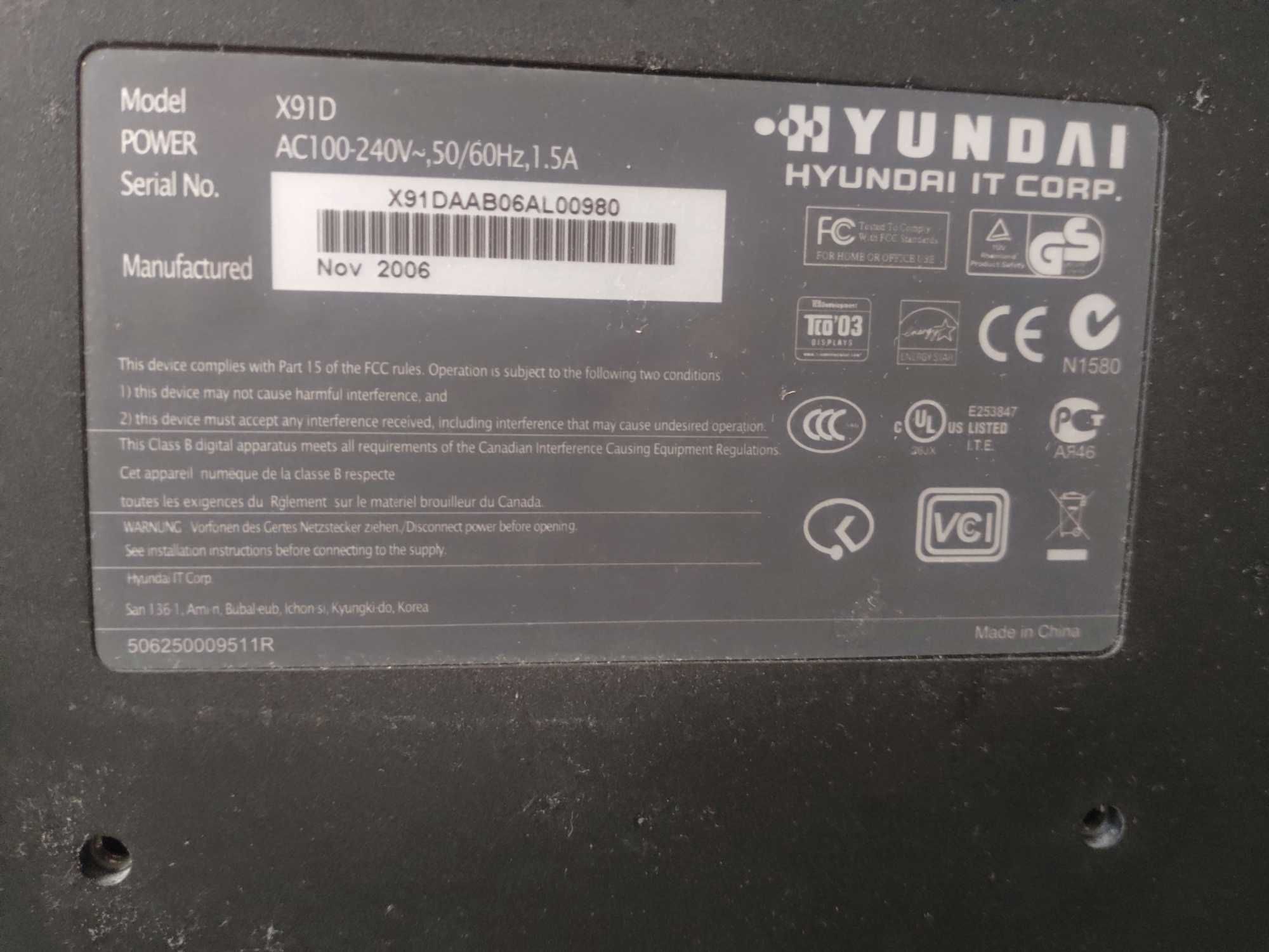 Monitor 17" Hyundai