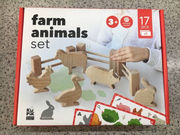 Набор деревянных фигурок ферма, животные, развивающая игра
