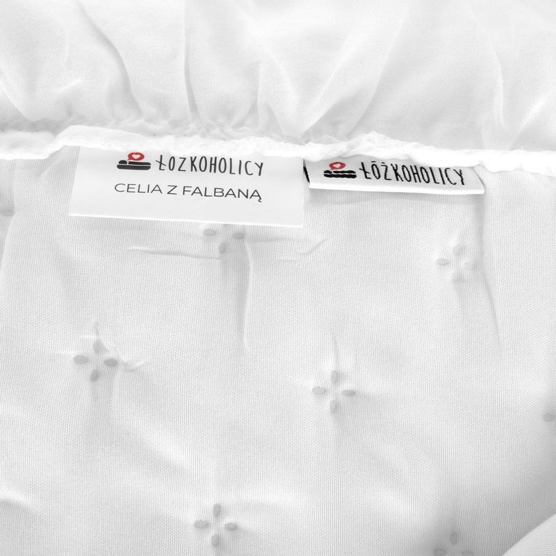 Narzuta Fotelówka 70x160 na fotel pikowana z Falbaną kapa Celia Biała
