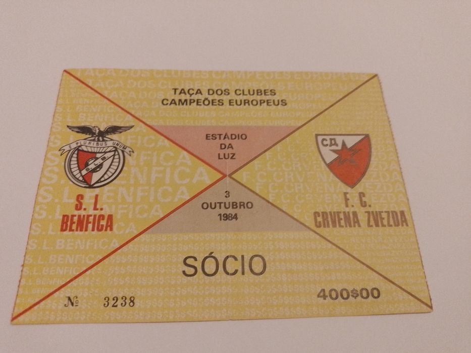 Bilhete Benfica x Estrela vermelha