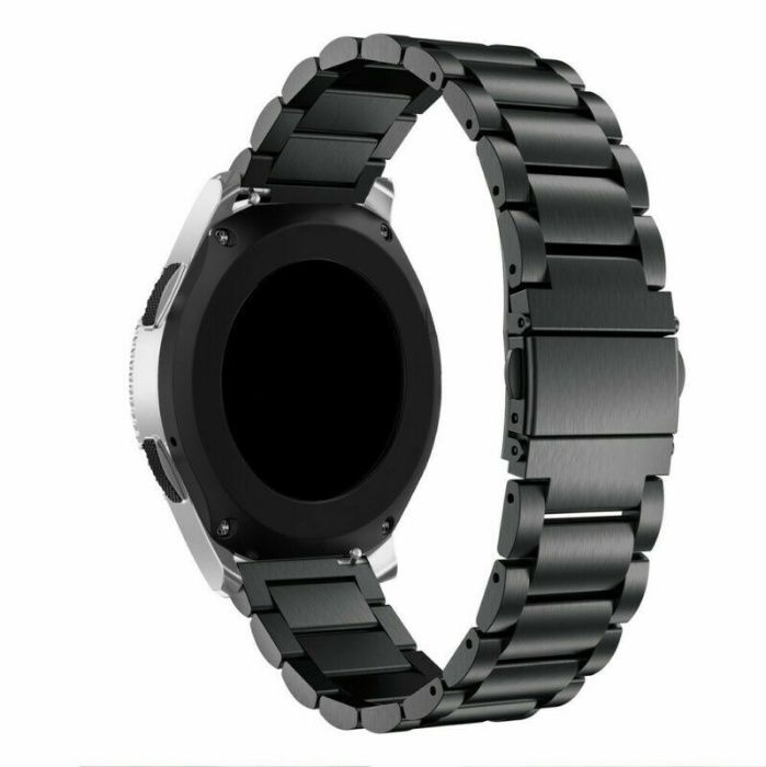 Bracelete Metal Maciça Preto Matte 18mm 20mm 22mm Fecho Báscula