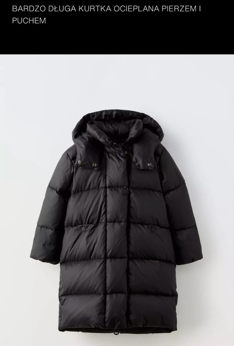 Zara kurtka długa - płaszcz, nowa, rozmiar 164 puchowa pierze