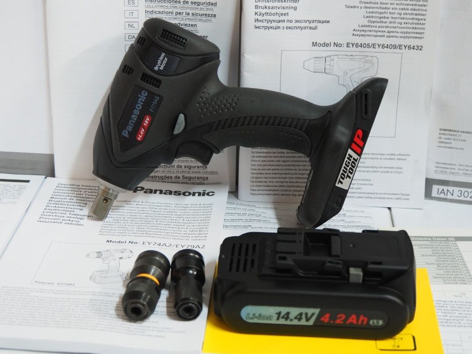 PANASONIC EY 75 A2 klucz udarowy bateria 14,4v 4,2ah -18v adapter bity
