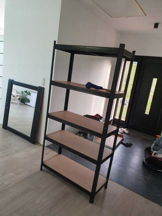NOWY Regał Metalowy Magazynowy Loft Czarny Warsztatowy Garażowy 180 cm