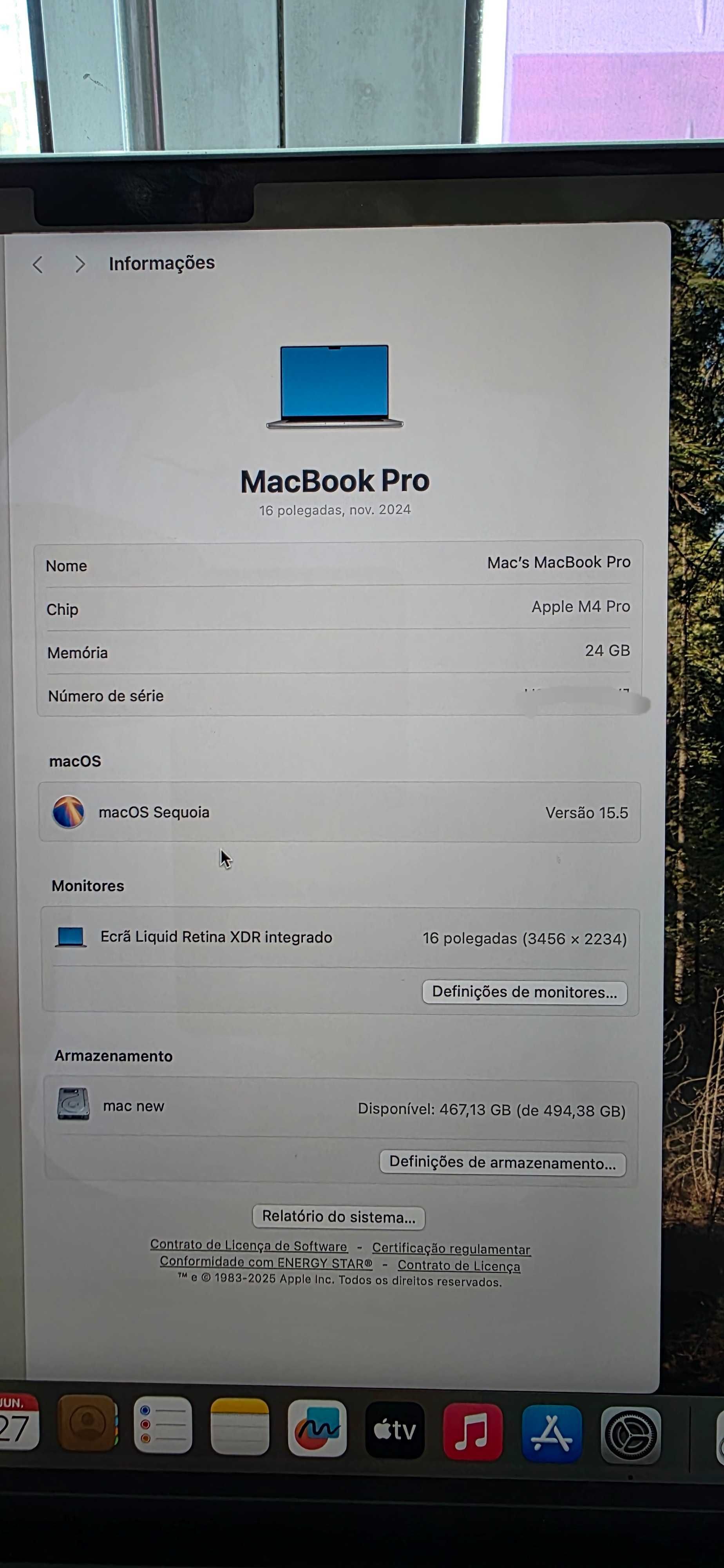 Macbook Pro "16" M4 Pro 24 Gb 512 SSD Novo