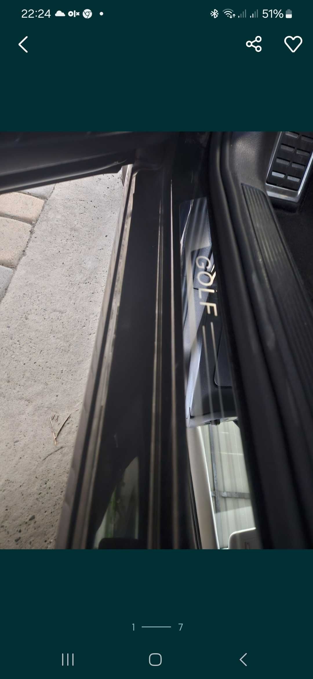 Накладки на пороги VW Golf 6 , 7