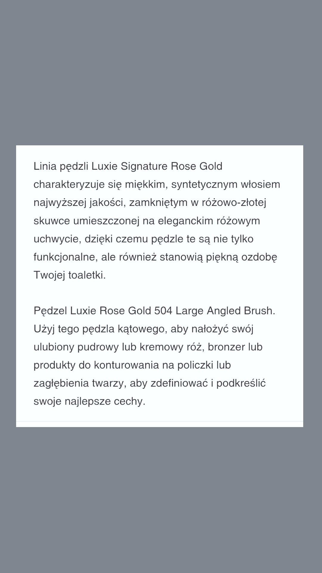 Pędzel do makijażu Luxie 504 Large Angled Brush