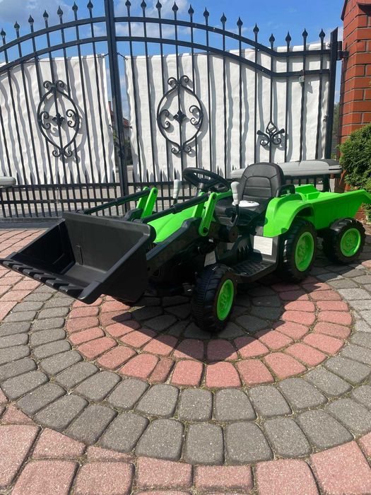 Traktor na akumulator 12V 2x45W z przyczepką i łyżką KOPARKA ciągnik