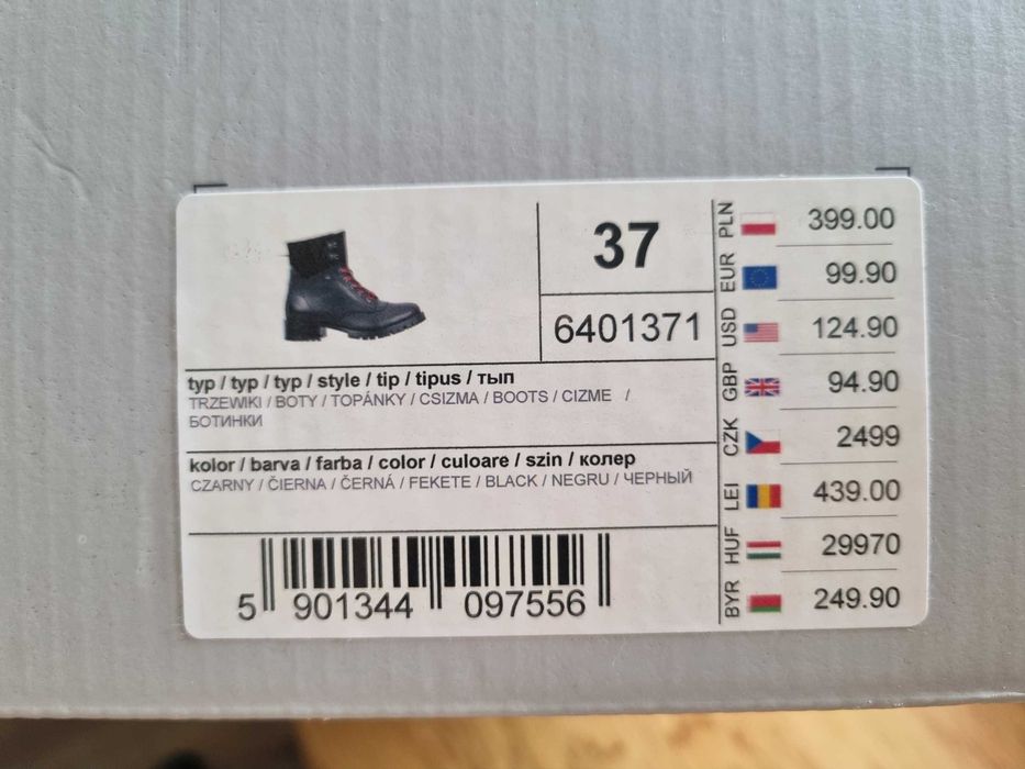 Glany botki_ trzewiki bikery WOJAS rozm.37 skóra