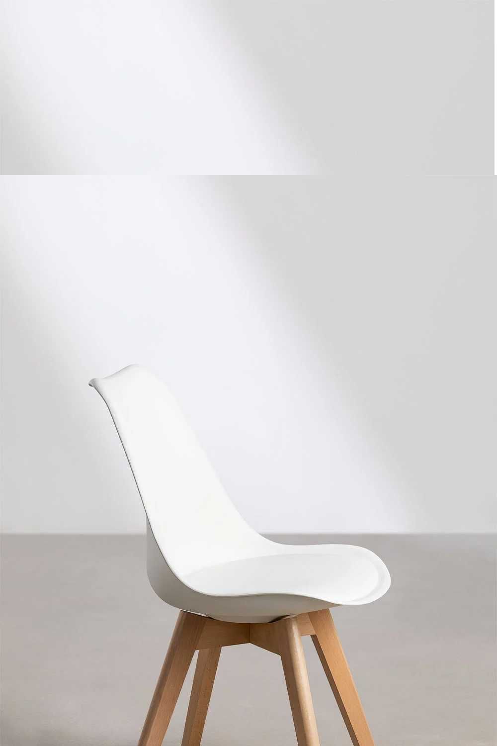 Pack/Conjunto 4 cadeiras jantar brancas - Nordic - Estofado acolchoado