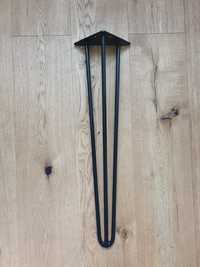 Noga stołowa metalowa hairpin 3 pręty czarna 65 cm