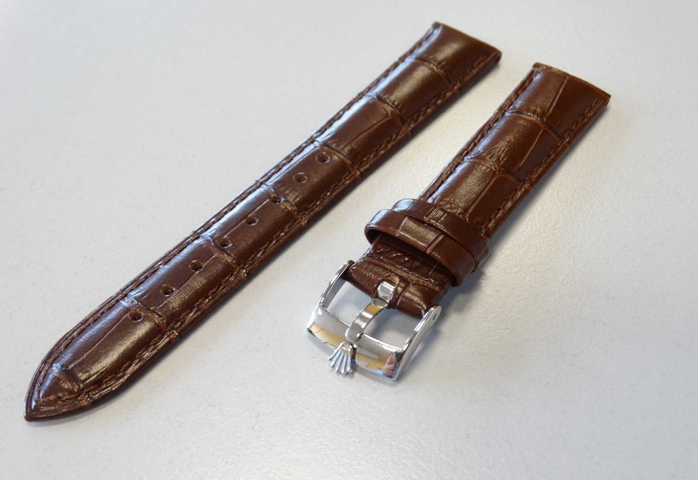 Pasek skórzany do zegarka Rolex 18mm brązowy przyrząd do wymiany paska