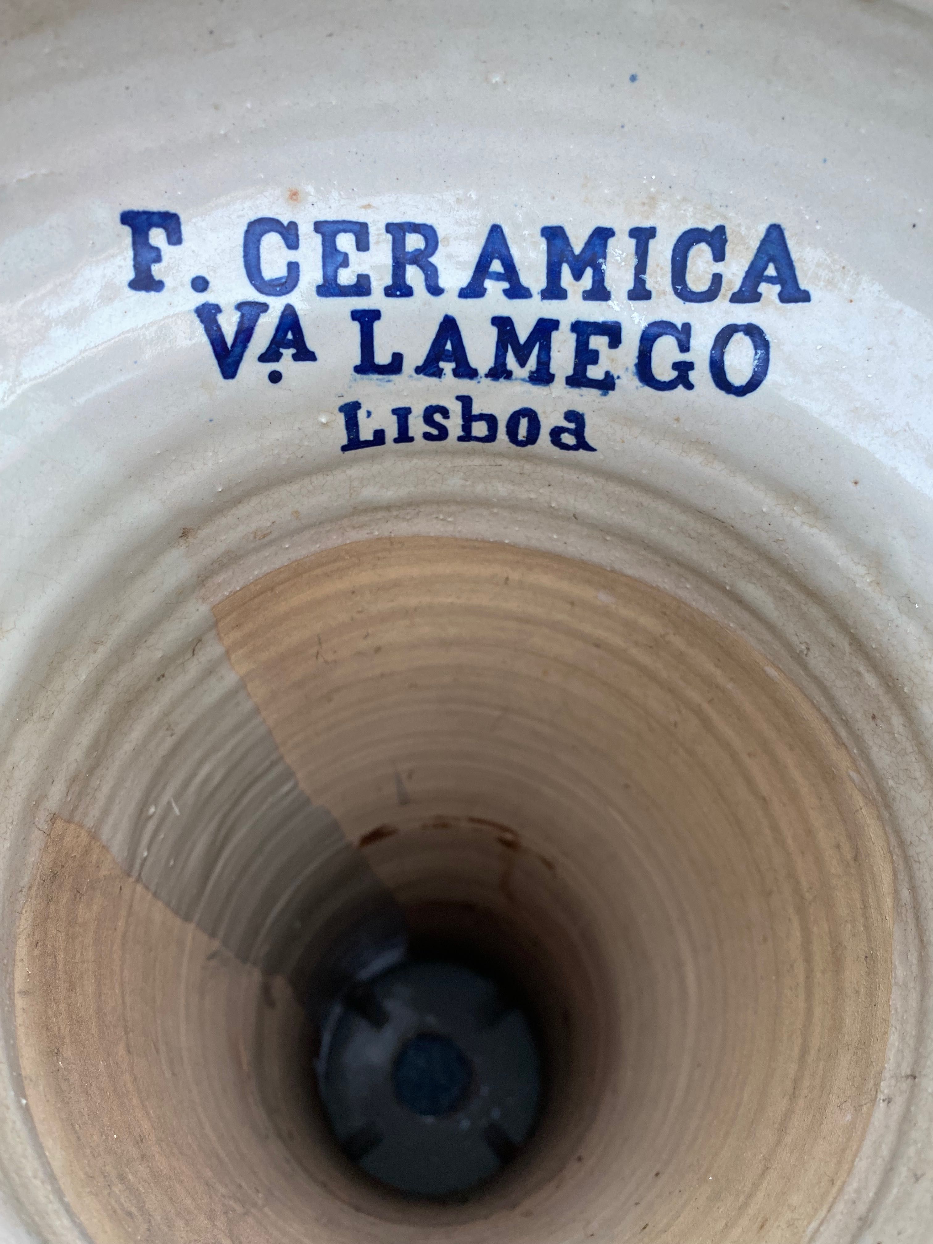 Coluna Fábrica Cerâmica Viúva Lamego Lisboa 80 cm Séc XIX/XX