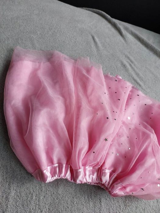 Spódniczka tuil tutu 98-104 różowa brokat