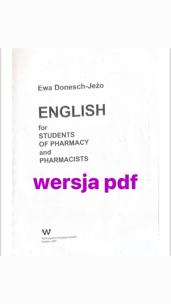 ewa donesch-jezo angielski farmacja