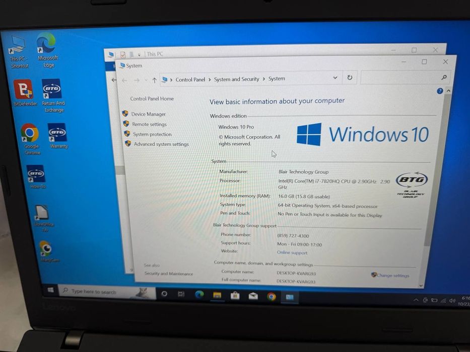 Lenovo Thinkpad 16gb i7 128gb ssd