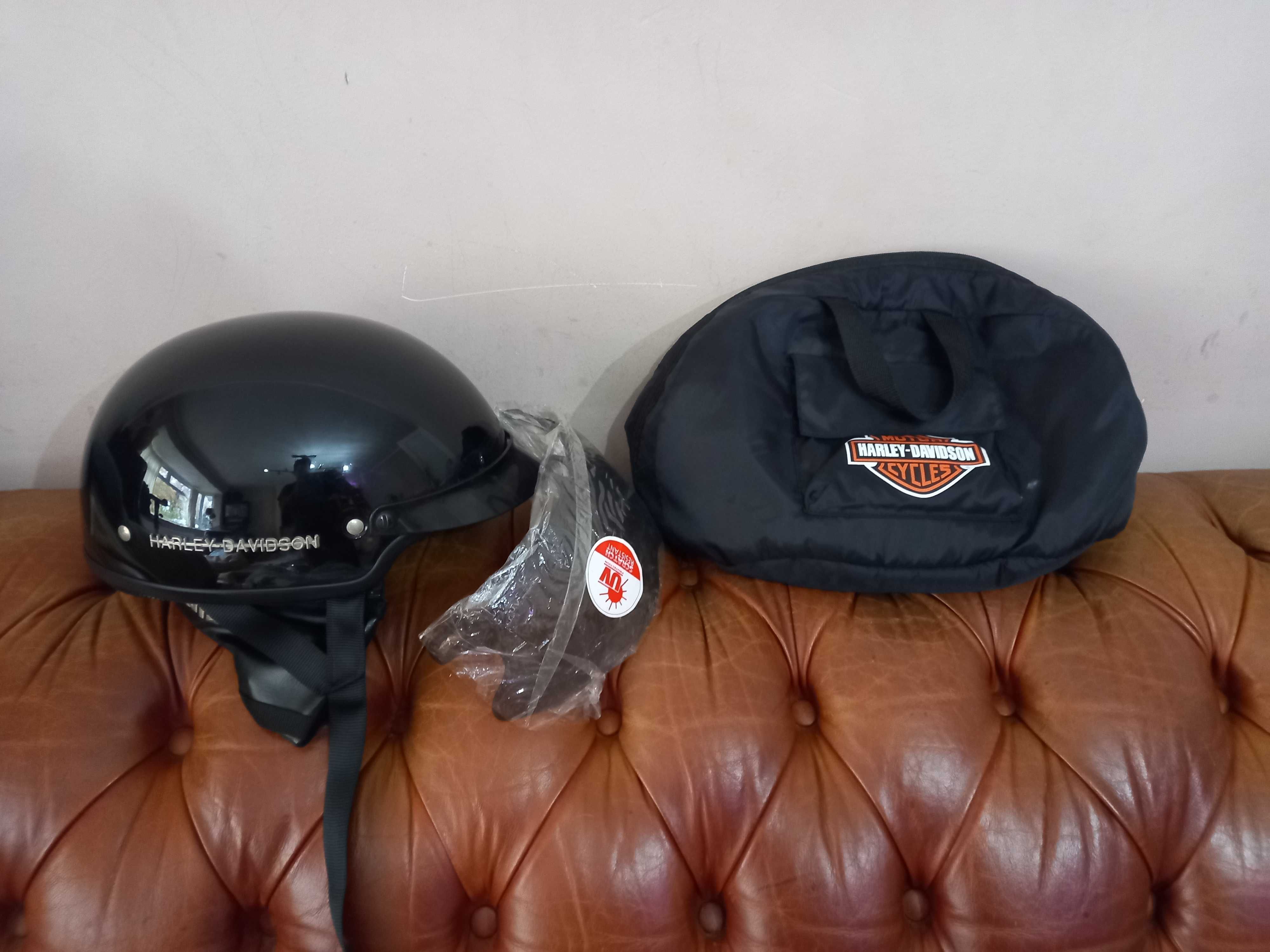 Capacete Harley Davidson aberto Tamanho M com viseira e saco