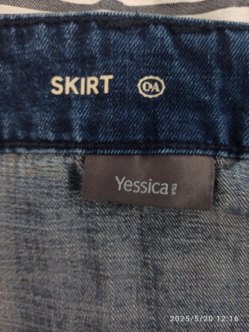 Spódnica ciemny jeans, rozmiar 44. 100 % bawełna