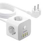 Kostka listwa zasilająca Baseus PowerCombo 7 w 1, 3 AC + 3 x USB-A + 1