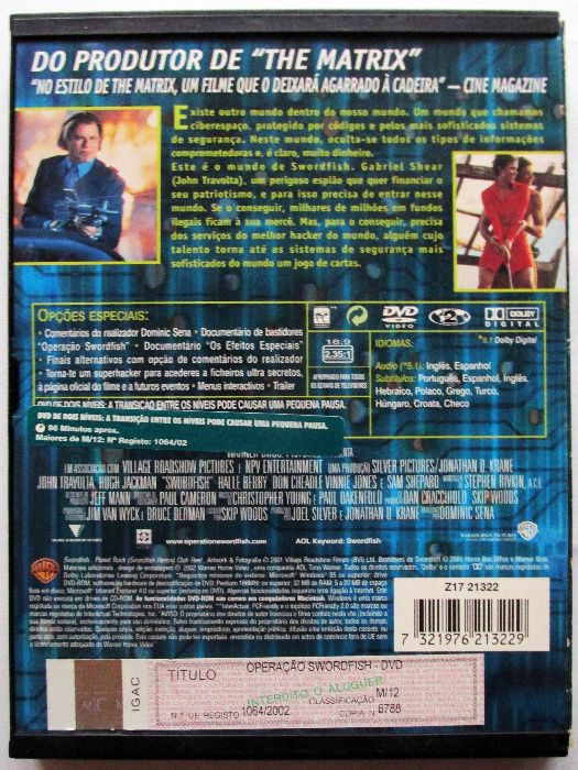 DVD - Operação Swordfish, com Halle Berry, John Travolta