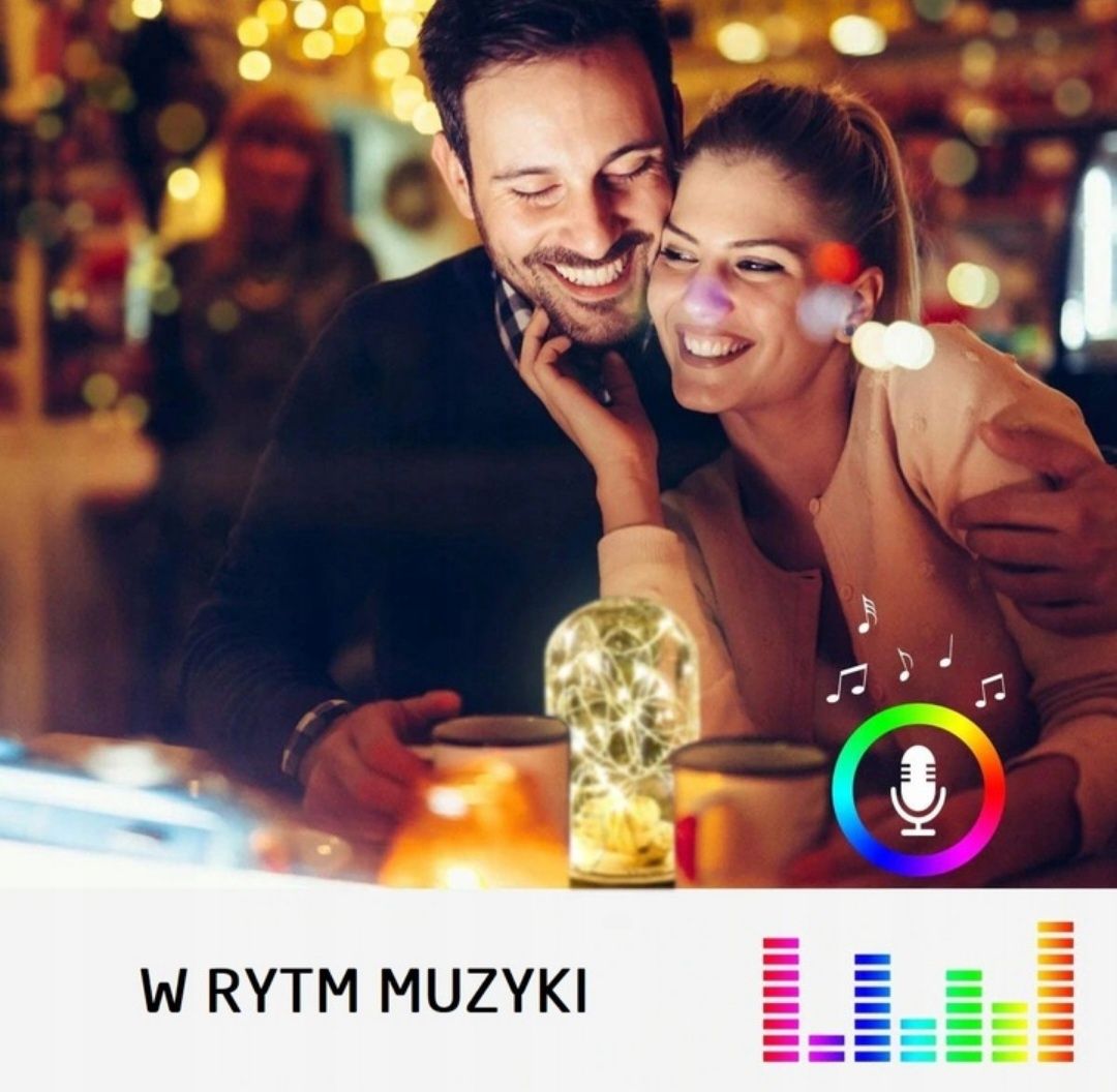 Inteligentne lampki choinkowe 100 LED Multikolor BLUETOOTH USB