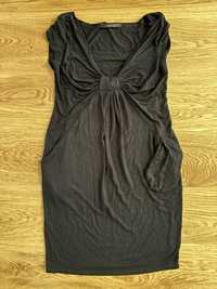 Czarna bawełniana sukienka ciążowa / do karmienia