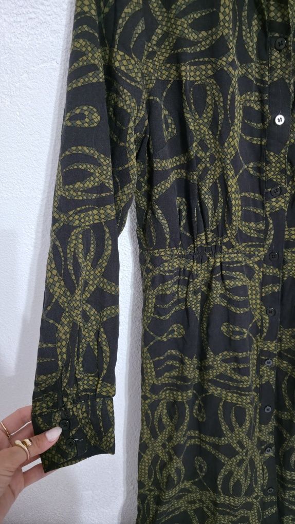 Czarna sukienka maxi midi zielona sukienka h&m szmizjerka we wzory