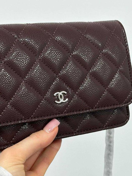 Сумка клатч Chanel Caviar Wallet Burgundy
