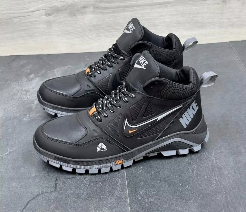 Nike шкіряні чоловічі зимові кросівки на хутрі кроссовки зимние мех