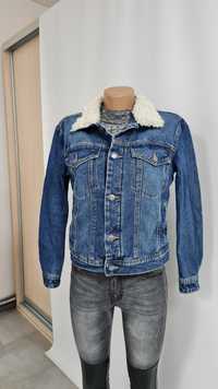Джинсова куртка з хутром, утеплена джинсова куртка, джинсовка жіноча