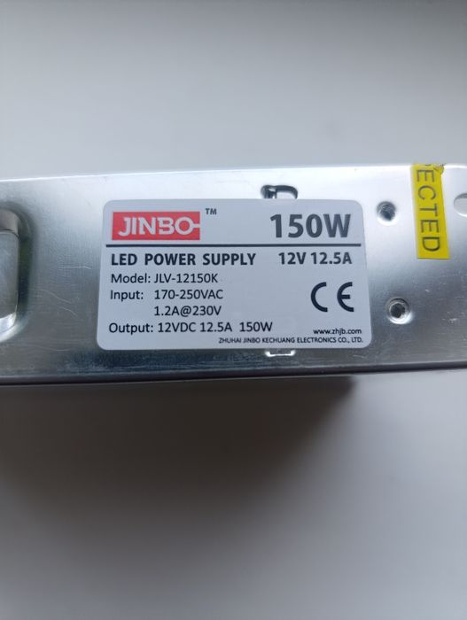 Блок живлення JINBO 12V.12,5A.150W.