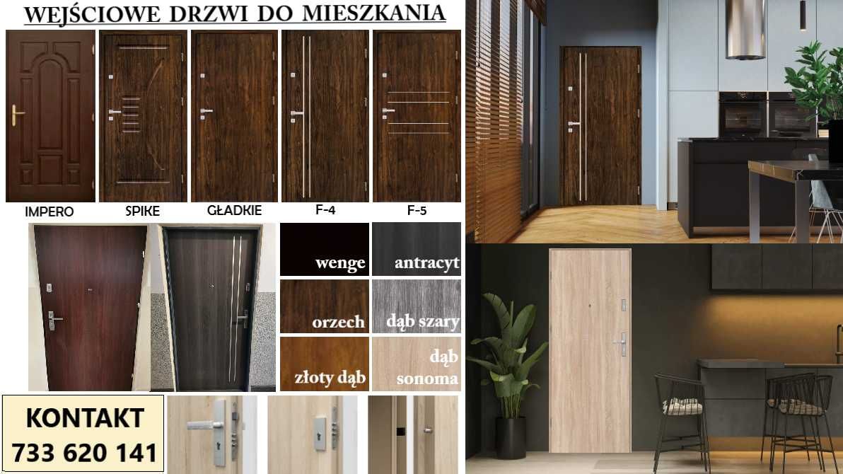 Drzwi z montażem do mieszkania zewnętrzne wejściowe akustyczne BLOKI