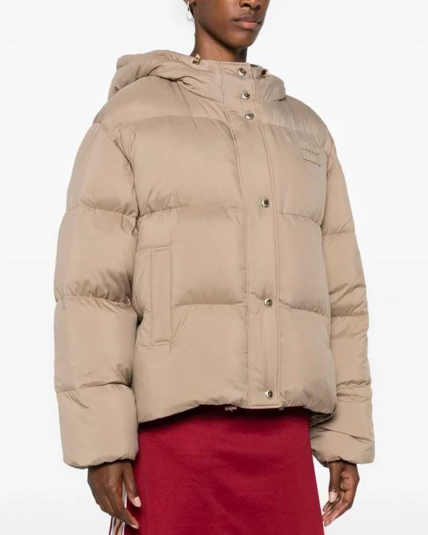 Пуховик Miu Miu Hooded Down Jacket Beige