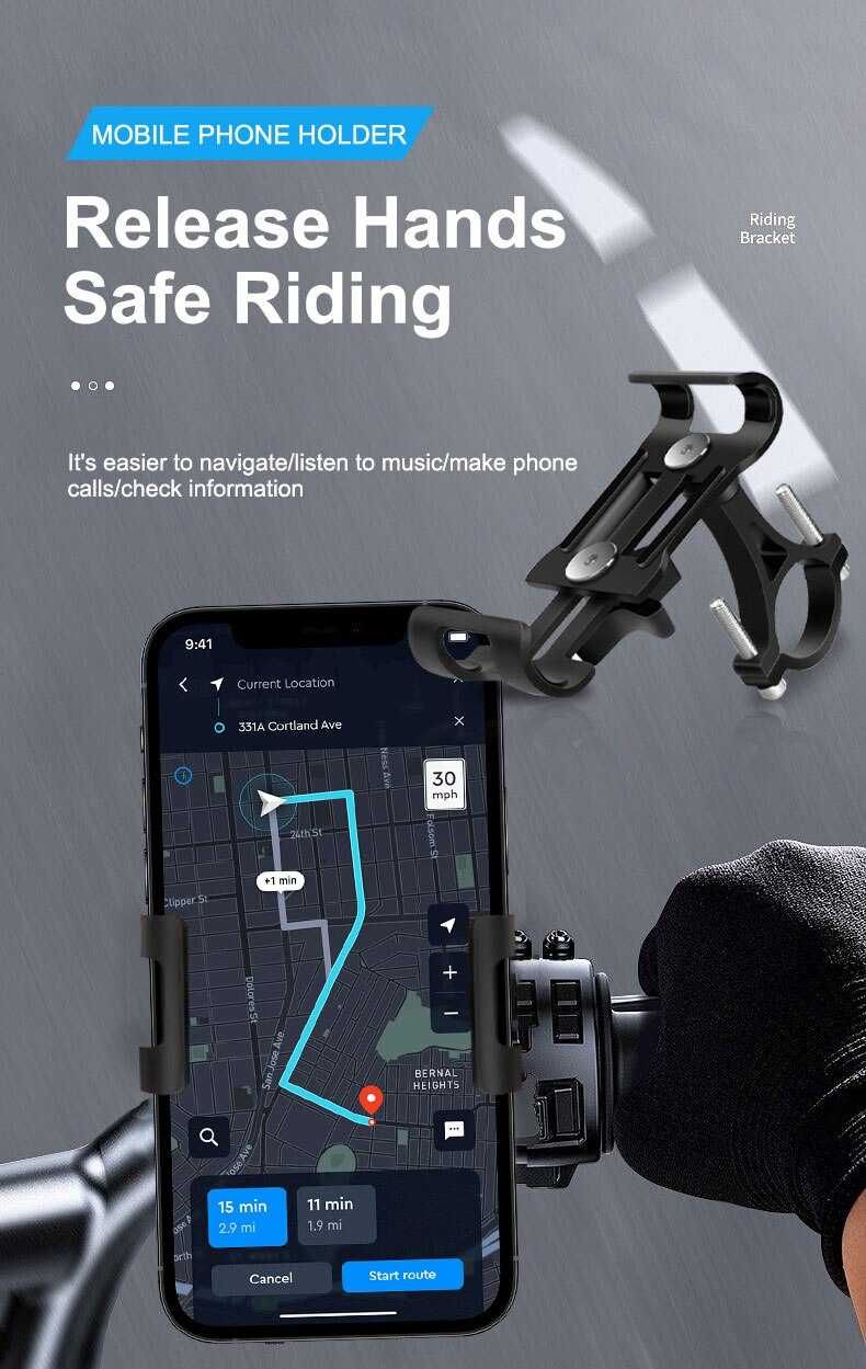 uchwyt aluminiowy na telefon rower motocykl antypoślizgowy