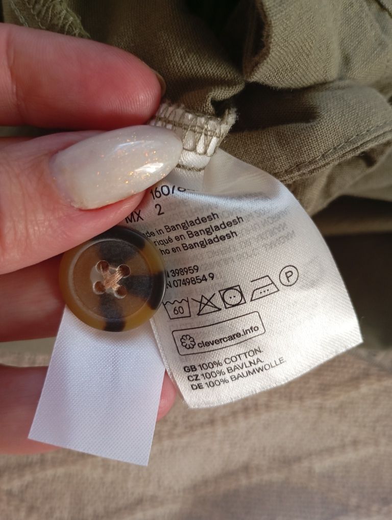 H&M XS-S Bawełniany NOWY kombinezon zieleń khaki