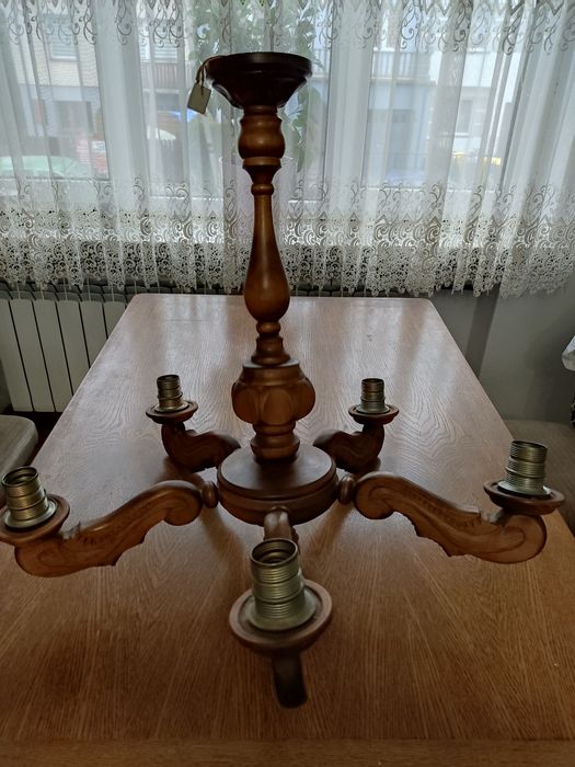 Żyrandol duży piecioramienny