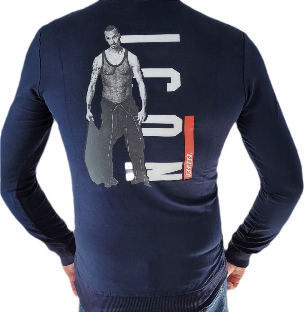 Bluza męska DSQUARED2 ICON Ibrahimovic granatowa