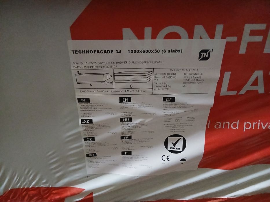 Wełna elewacyjna technofacade 34 gr 5 cm