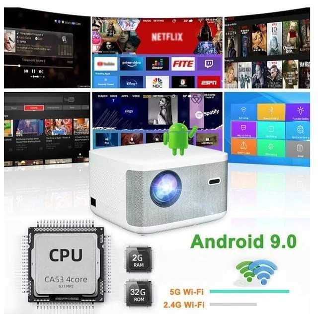 Projetor P17 1080p 2GB/32GB Wifi Bluetooth Android 9.0 Branco