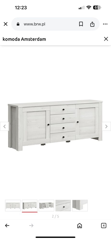 Komoda amsterdam modrzew biały black red white