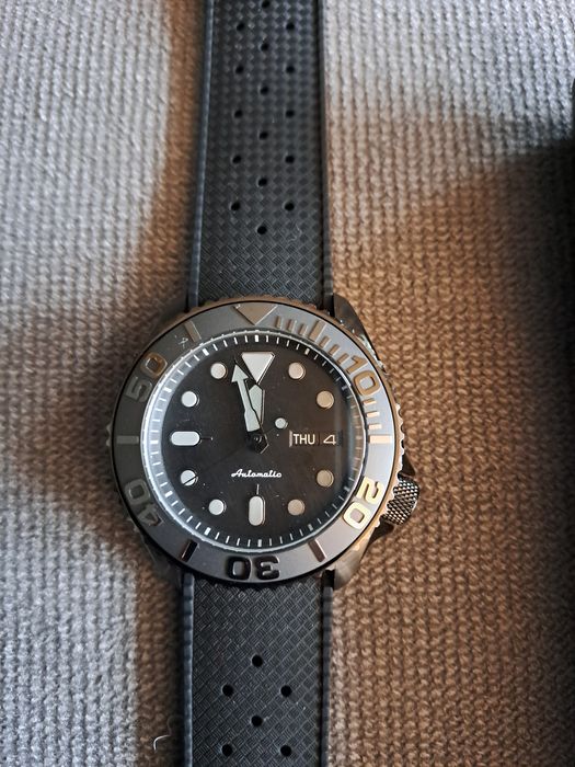Seiko mod nh36 black czarny męski automatyczny diver