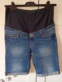 Spodenki ciążowe jeans H&M shorts mid rib 40