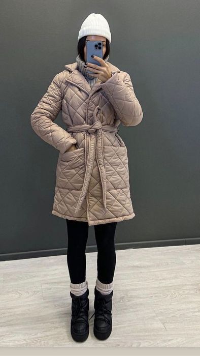 Пальто стьобане, зима