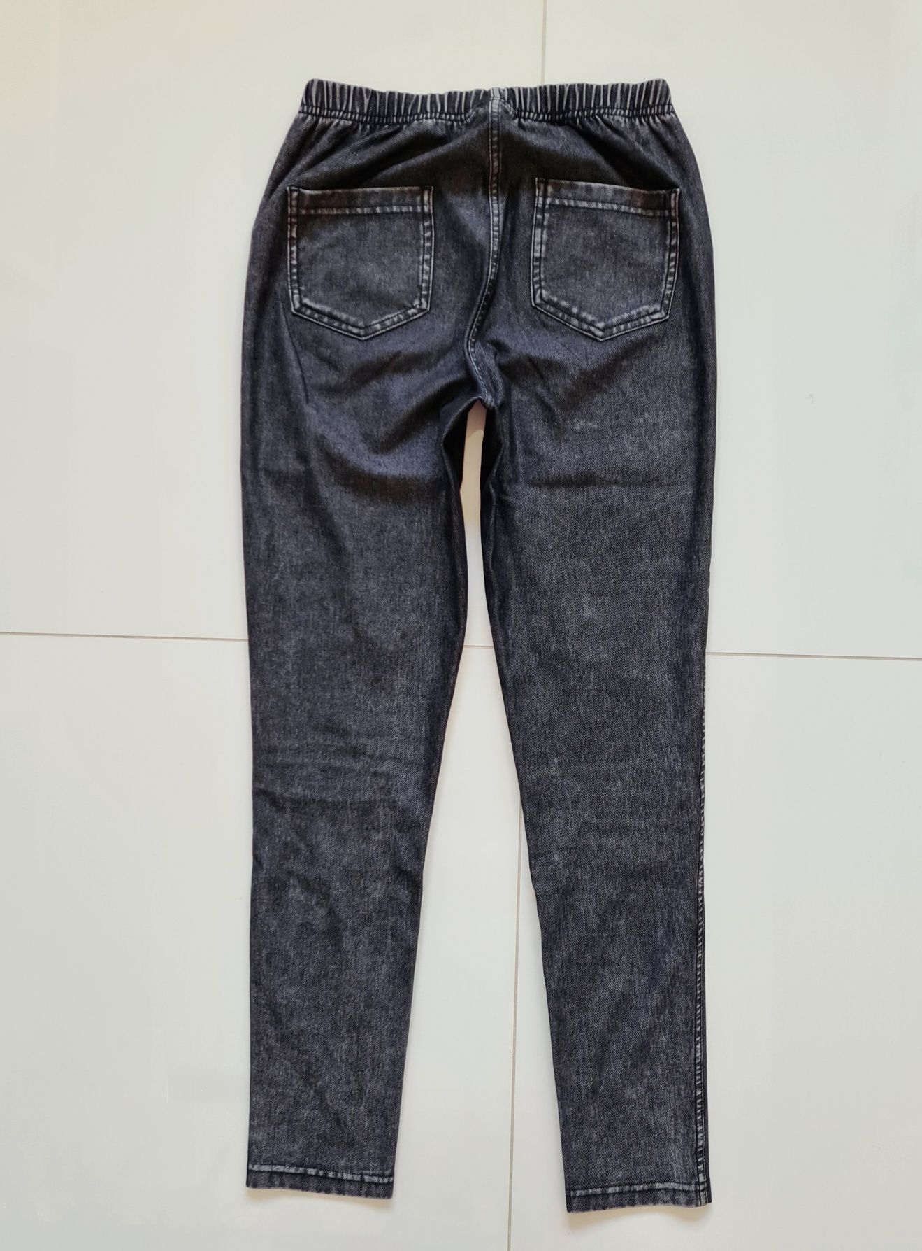 Calzedonia jeansowe spodnie tregginsy z naszywkami S