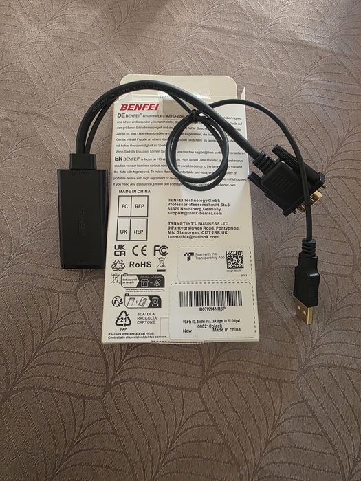 Adaptador BENFEI VGA para HDMI 1080P