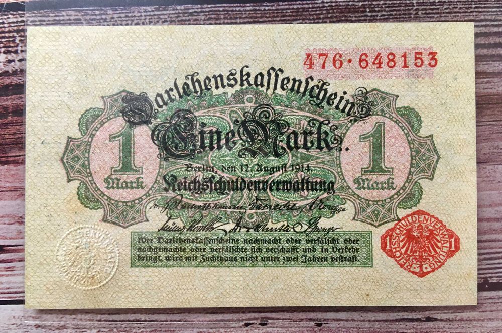 1 marka (Reichsmark) 1914 rok - Cesarstwo Niemieckie - stan aUNC - #4